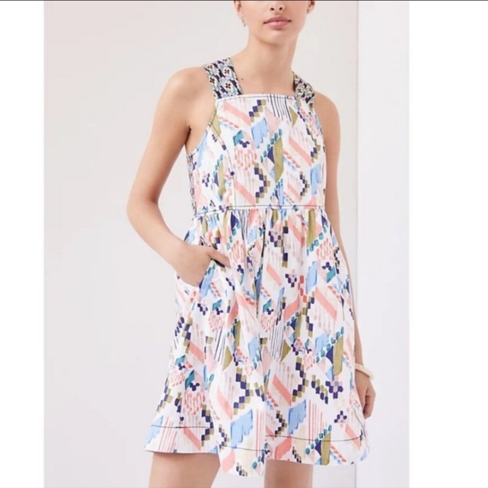 Anthro Maeve Cross Back Oversized Midi Dress Size L